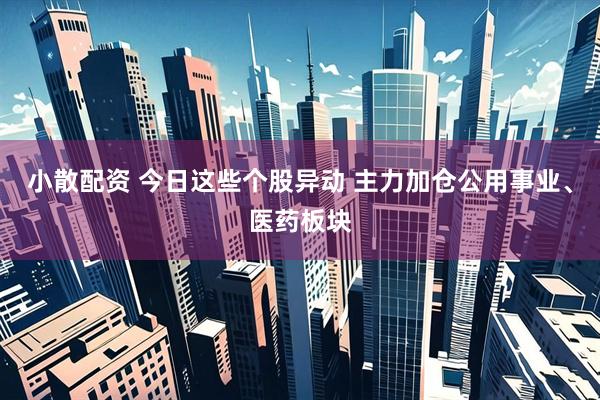 小散配资 今日这些个股异动 主力加仓公用事业、医药板块