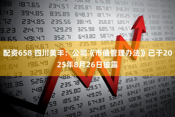 配资658 四川美丰：公司《市值管理办法》已于2025年8月26日披露